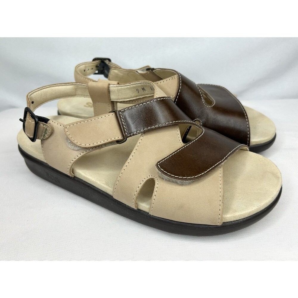 SAS Huggy All Day Comfort Brown Beige Women's 9 M Sandals